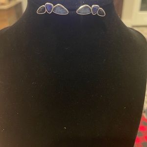 Kendra Scott Ivy Ear Climber Vin Silver Navy Mix Earrings
